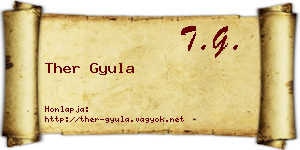 Ther Gyula névjegykártya